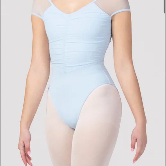 Bloch Flavia Ruched Leotard - Sky Blue - Picture 3 of 4